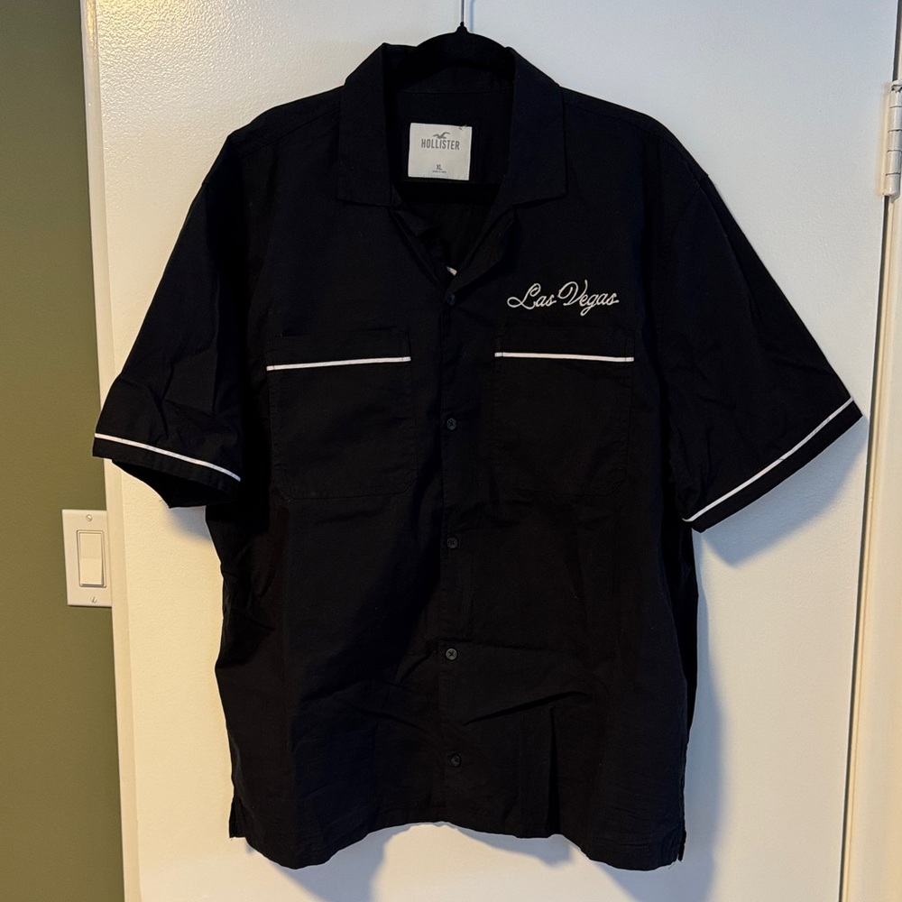 Hollister Black Casual Button Down Shirt